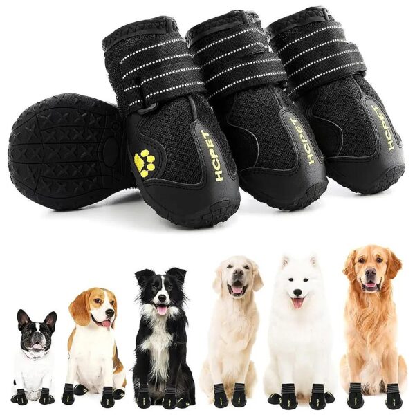 Large Dog Shoes for Winter Snow and Summer Pavement Black Size 8