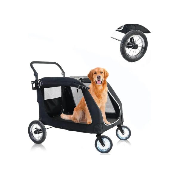 Large Dog Stroller for Travel with Pets Up to 160 Pounds