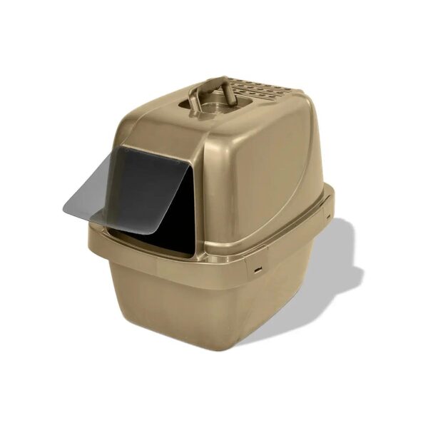 Large Enclosed Sifting Cat Pan with Odor Door and High-Polished Finish