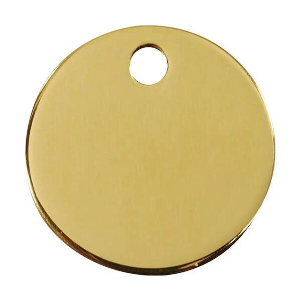 Large Gold Round Brass Dog Tag for Personalized Engraving