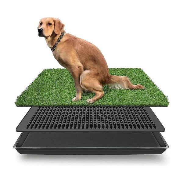 Large Indoor Dog Litter Box with Artificial Grass for Puppy Training and Housebreaking