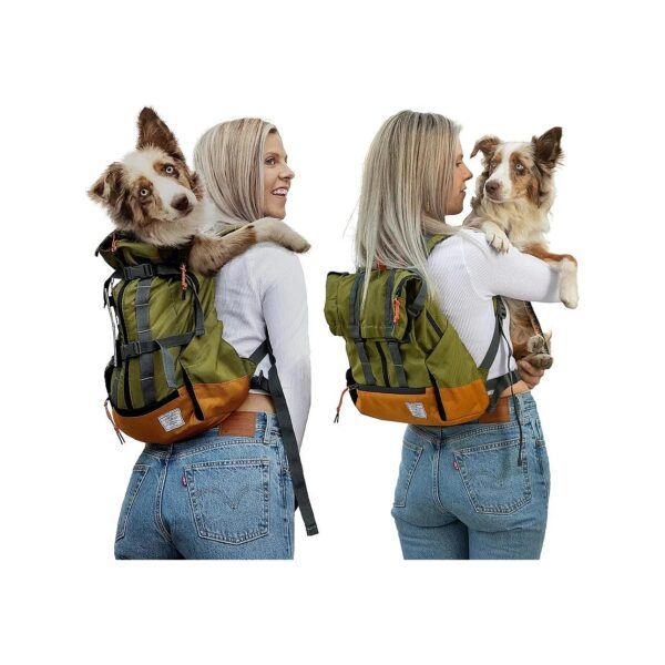 Large Leafy Green Urban Faux Leather Dog Carrier Backpack with Adjustable Shoulder Straps