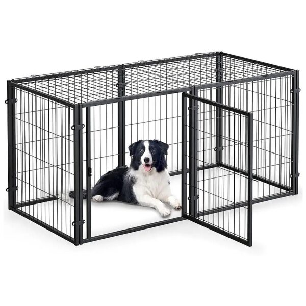 Large Metal Dog Crate 48L x 24H XL Dog Cage for Small Medium Large Breeds Indoor Outdoor