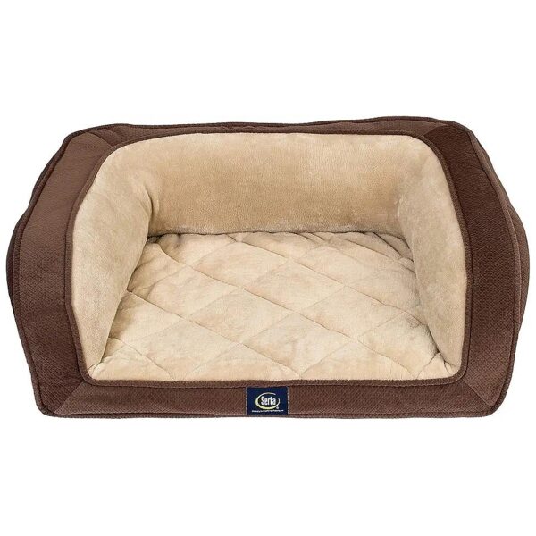 Large Mocha Orthopedic Pet Bed with Machine Washable Cover and Non-skid Bottom