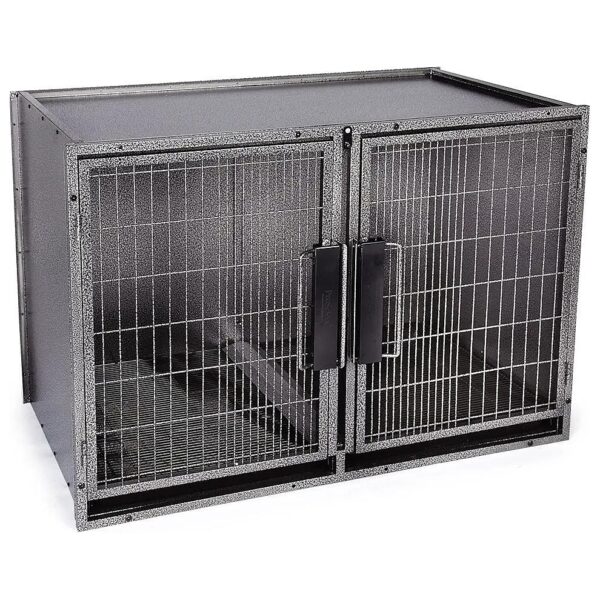 Large Modular Kennel Cage with Removable Tray and Secure Design for Graphite Colors