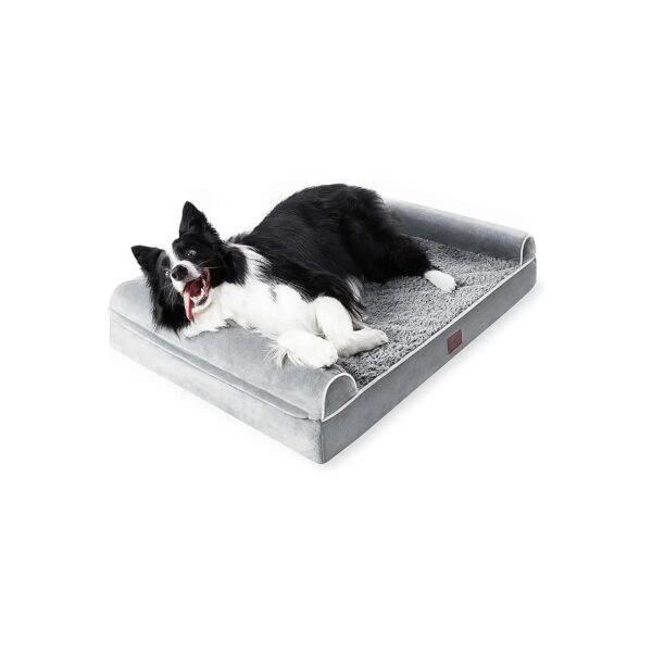 Large Orthopedic Dog Bed with Bolster and Washable Cover for Comfort and Reliability