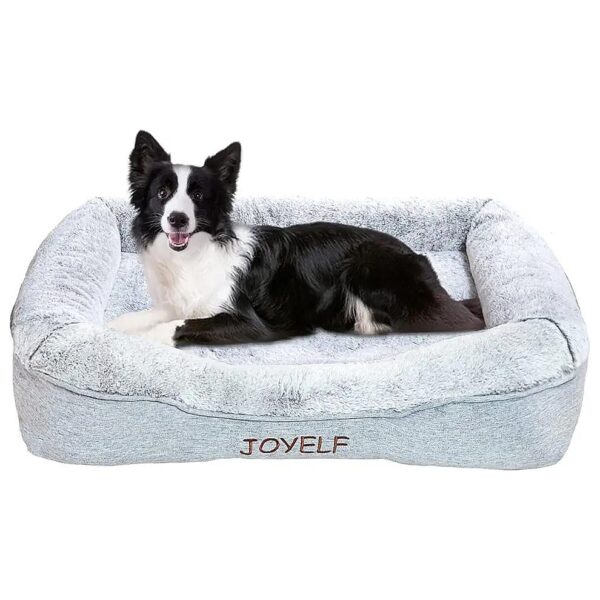 Large Orthopedic Memory Foam Pet Bed with Washable Cover and Built-in Waterproof Liner