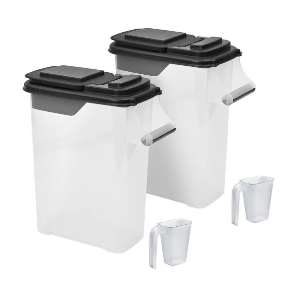 Large Pet Food Storage Containers with Wide Flip Lids and Scoops