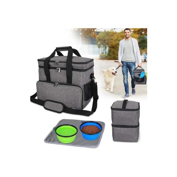 Large Pet Travel Tote Bag with Multiple Pockets for Supplies