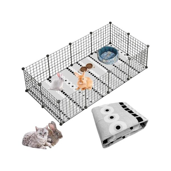 Large Rabbit Cage Liner and Play Mat, Non-Slip and Washable, Comfortable for Small Pets