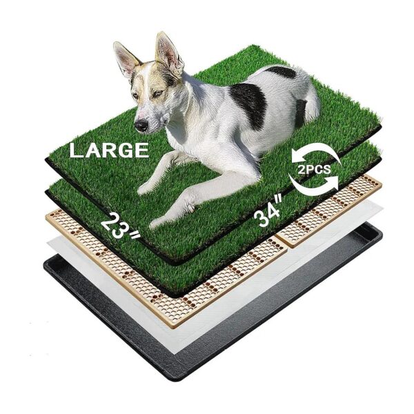 Large Size Artificial Grass Dog Litter Box for Dogs with Absorbent Training Pads