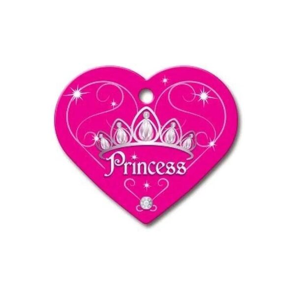 Large Size Heart Shape Pet ID Tag with Custom Engraving for Diva Princess