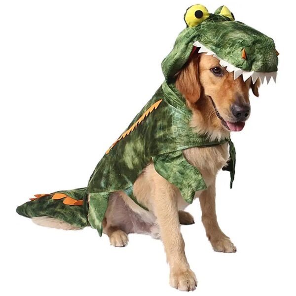 Large Size XL Green Crocodile Dog Costume Halloween Party Jumpsuit for Halloween