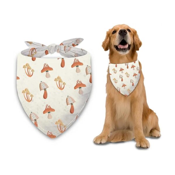 Large Triangle Dog Scarf with Double Sided Printing for Large Pets in Gray