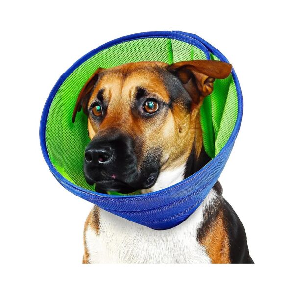 Large Velcro-Adjustable Soft Dog Cone Collar for Post-Surgery Use