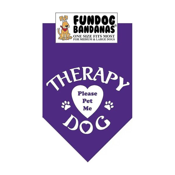 Large and Medium Breed Dog Purple Pet Me Bandana Suitable for Therapy Work