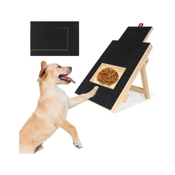 Large/Medium/Small Breed Dog Nail Care, Bamboo Scratch Board with Treat Box