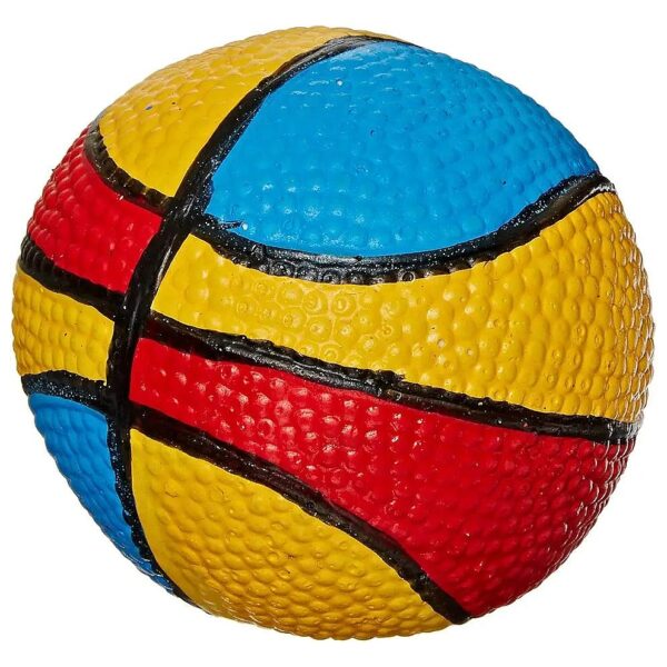 Latex Dog Toy 2 75 Inch Rainbow Basketball Squeaker Soft and Fun