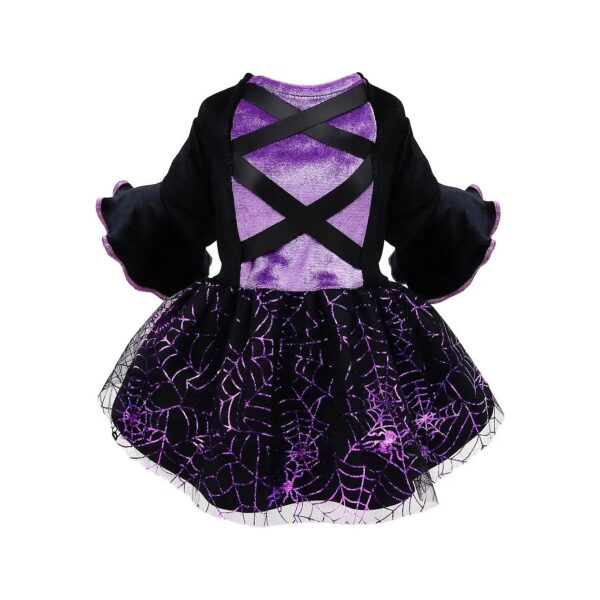 Lavender Purple and Black Goth Dog Halloween Costume for Small Dogs Girl