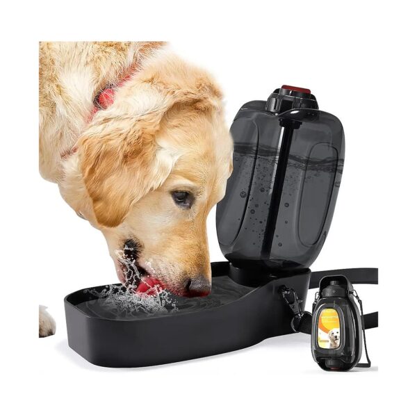 Leak Proof and Collapsible Dog Water Bottle with Water Bowl for Camping and Hiking Trips