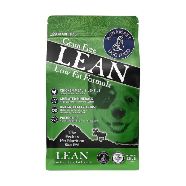 Lean Grain-Free Dry Dog Food for All Life Stages with Chicken and Duck, 25lb Bag