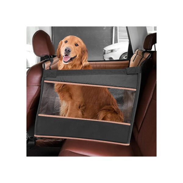 Leash-Attachable Large Dog Car Seat with Storage Bag and Adjustable Safety Belt