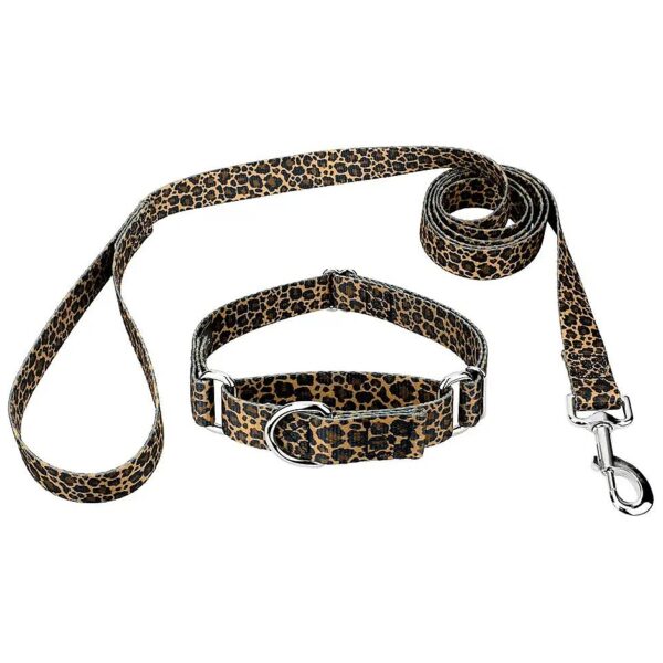 Leopard Print Pet Collar and Leash Set for Dogs Featuring Unique Wild Designs