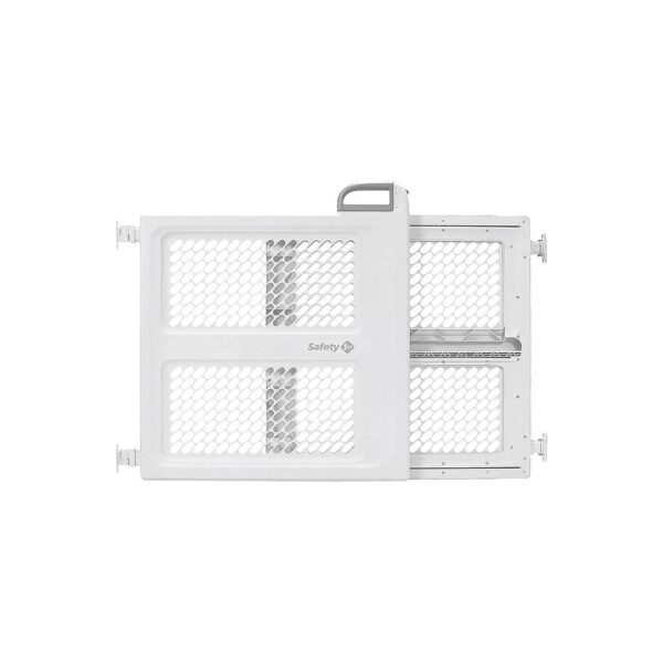 Lift Lock Swing Gate for Walls with White Finish and Safe Design for Dogs