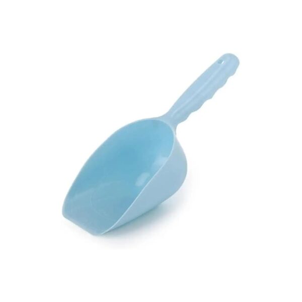 Light Blue Plastic Pet Food Scoop for Pets of All Kinds