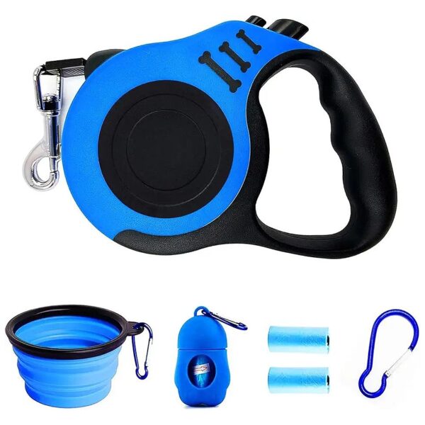 Lightweight 16FT Nylon Retractable Dog Leash for Small Medium Dogs Blue