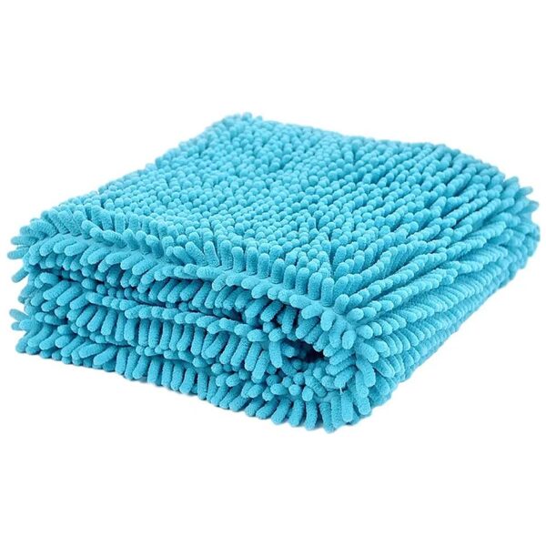 Lightweight Blue Microfiber Pet Bath Towel for Small Medium Large Dogs and Cats