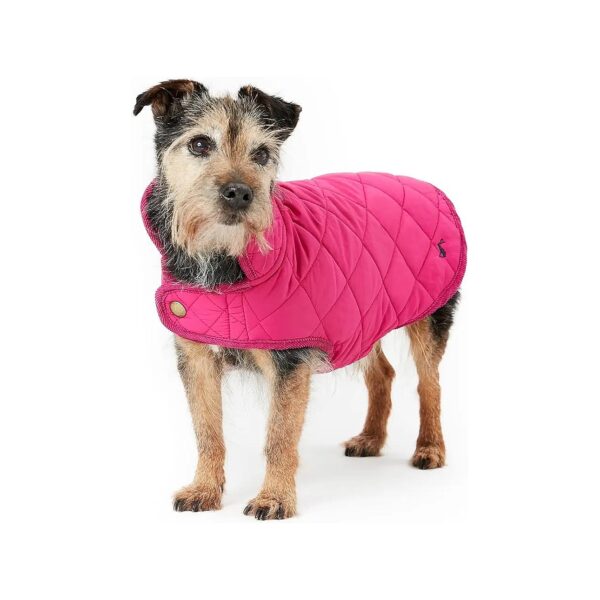 Lightweight Diamond Quilted Dog Winter Coat, Small, Raspberry Pink, Quilted and Padded