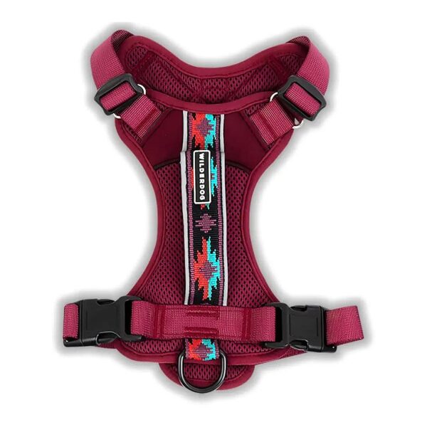 Lightweight Dog Harness with Reflective Strips and Top Handle Medium Huckleberry Pattern