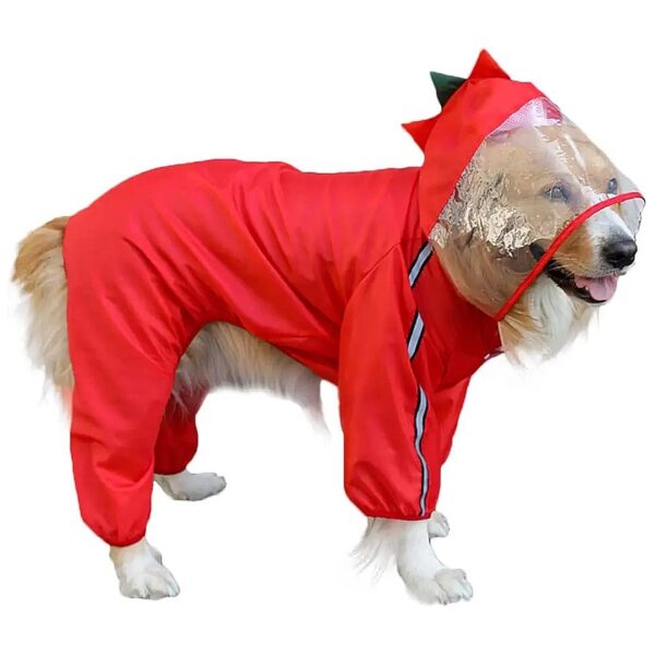 Lightweight Dog Raincoat with Hood and Reflective Strap for Small to Large Breed Dogs