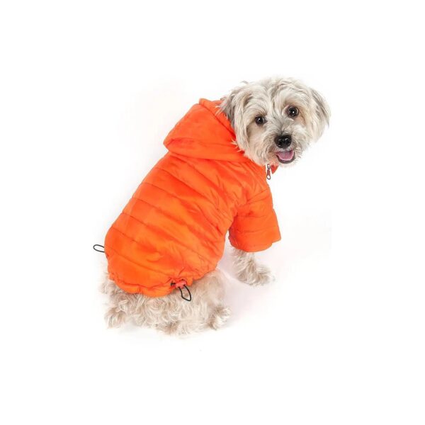 Lightweight Folding Dog Coat with Concealed Zippered Collar and Adjustable Tail-area