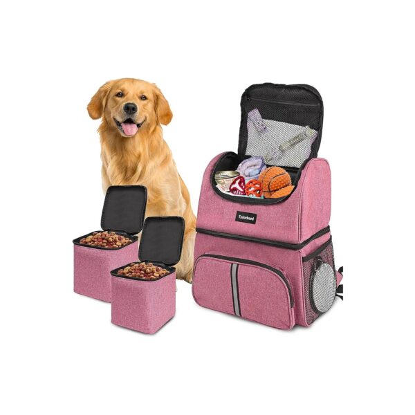 Lightweight Pet Travel Backpack with Insulated Food Container and Compartments