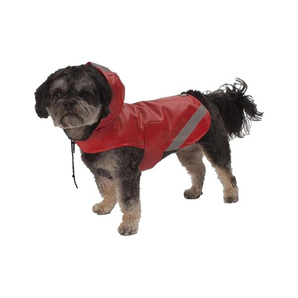 Lightweight Red Dog Raincoat with Leash Opening for Small Breeds