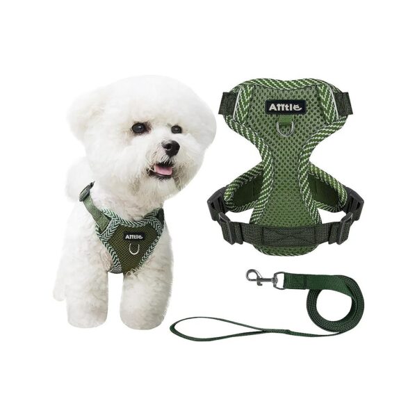 Lightweight and Adjustable Dog Vest Harness with Reflective Band for Medium Breeds Green