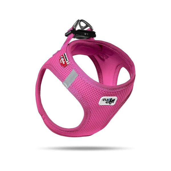 Lightweight and Breathable Fuchsia Dog Vest Harness with Padded Chest and Step-in Design