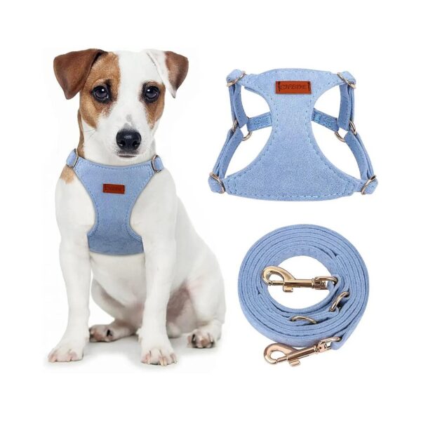 Lightweight and Durable Small Dog Harness with Soft Material and Multifunctional Leash