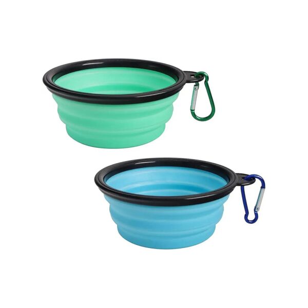 Lightweight and Easy to Store Collapsible Dog Bowls for Travel - 2 Pack Pet Feeder