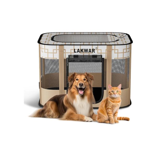 Lightweight and Portable Foldable Dog Playpen for Travel and Camping