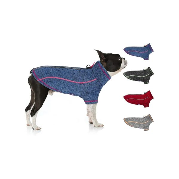 Lightweight and Warm Dog Fleece Coat with Zipper and Reflective Stripe for Small Dogs