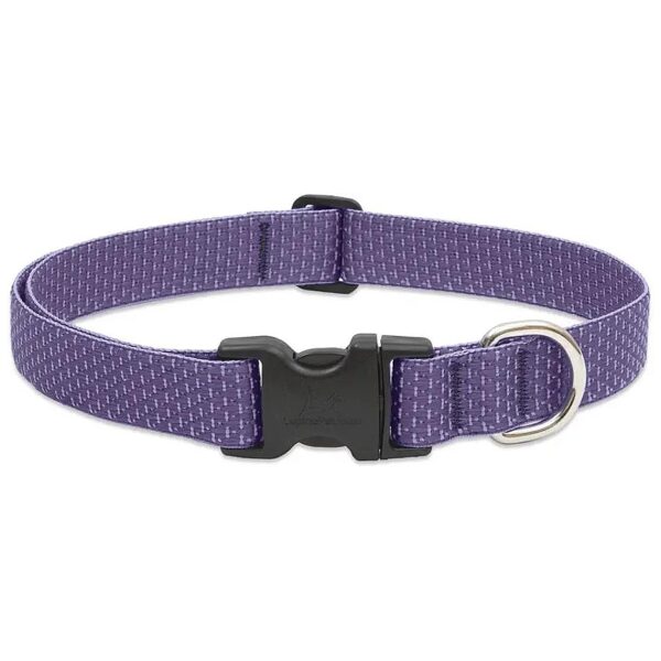 Lilac Patterned Adjustable Collar for Large Dogs with Plastic Buckle