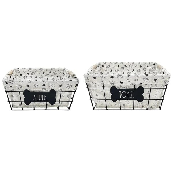 Lined Pet Toy Storage Baskets for Dog and Cat Owners