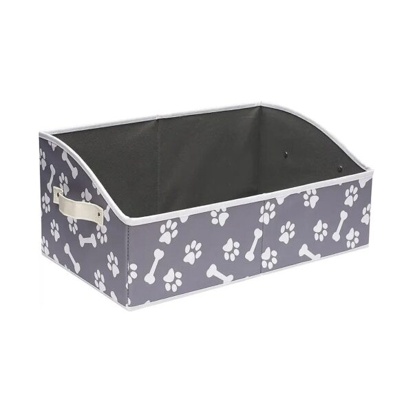 Linen-Cotton Blend Dog Toy Basket and Box for Organizing Pet Toys and Accessories