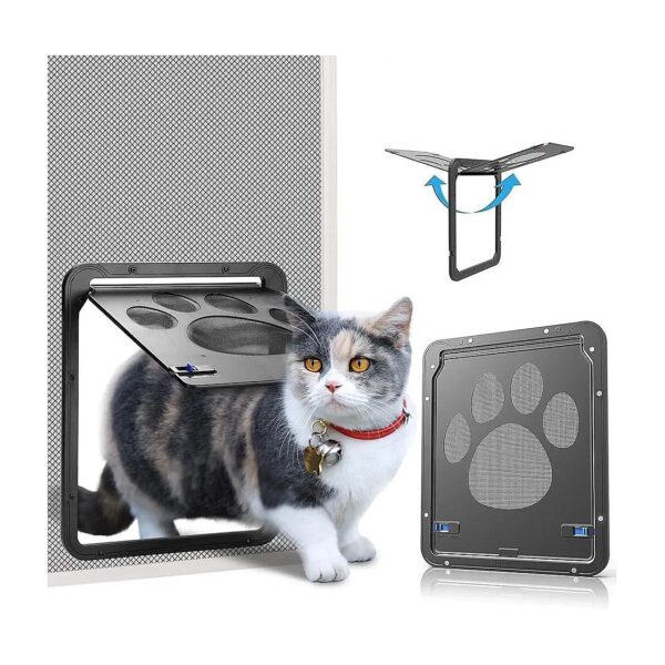 Lockable Magnetic Pet Screen Door 8x10x4 Inch for Small Dogs and Cats