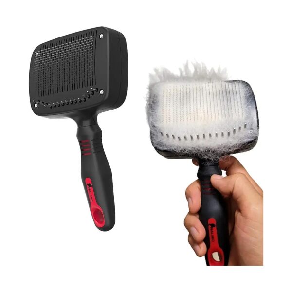 Long Haired Dog Grooming Tool with Self Cleaning Functionality