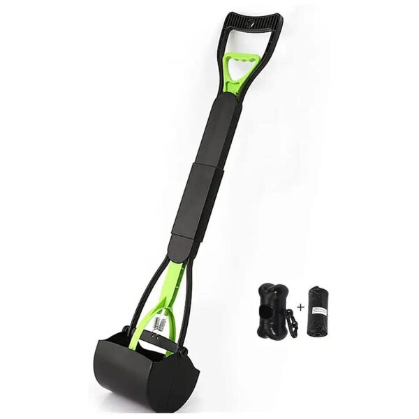 Long Handle Foldable Dog Pooper Scooper for Easy to Use in Grass, Dirt, and Gravel