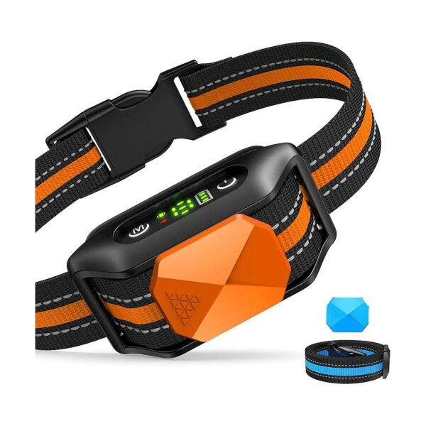 Long Lasting Rechargeable Dog Bark Collar for All Dog Sizes with Orange Silicone Material